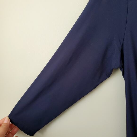 MM LaFleur Blue Stretch Jersey Casey Dress 1X Modern Bodycon Corporate Chic - Picture 4 of 12